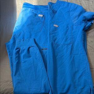 Figs Women's Scrub Set in Bright Blue